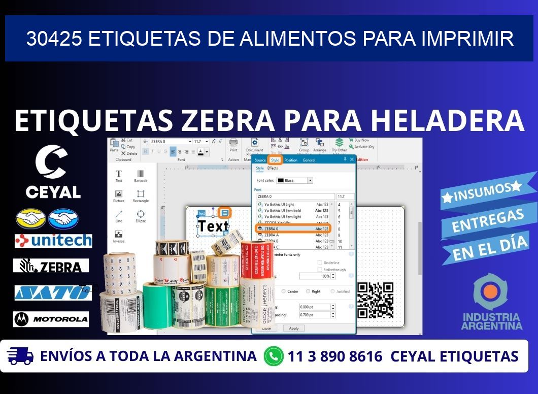 30425 Etiquetas de alimentos para imprimir