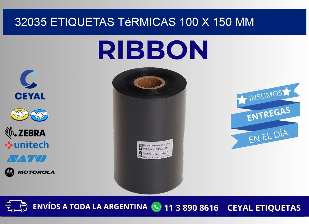 32035 Etiquetas Térmicas 100 X 150 Mm