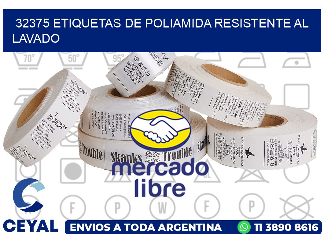 32375 Etiquetas de poliamida resistente al lavado