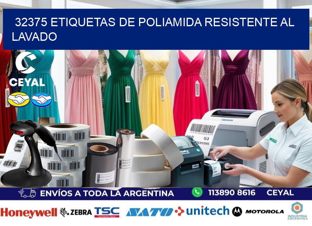 32375 Etiquetas de poliamida resistente al lavado