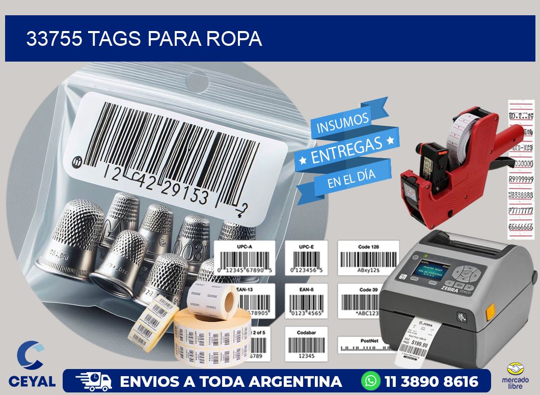 33755 Tags para ropa