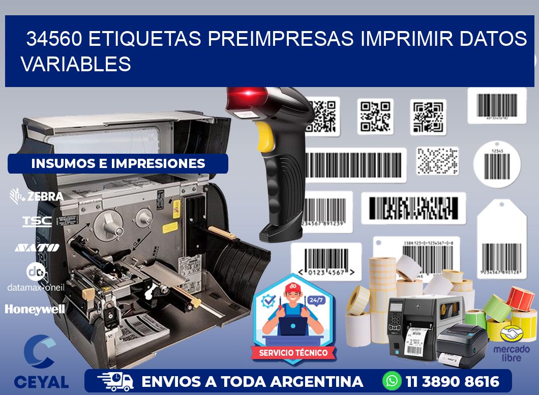 34560 Etiquetas preimpresas imprimir datos variables