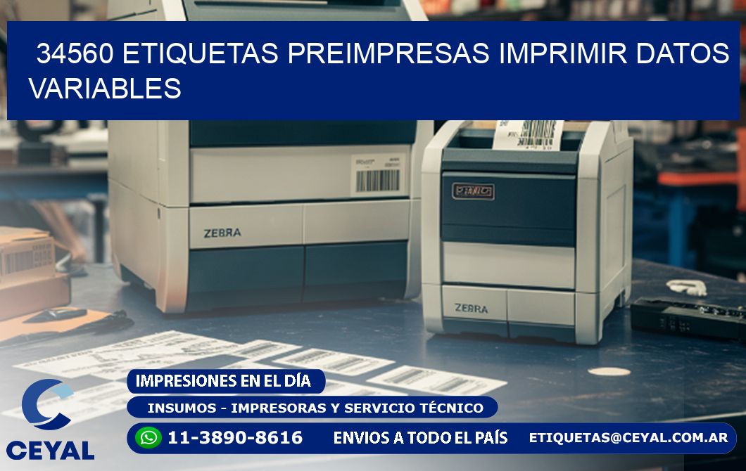 34560 Etiquetas preimpresas imprimir datos variables