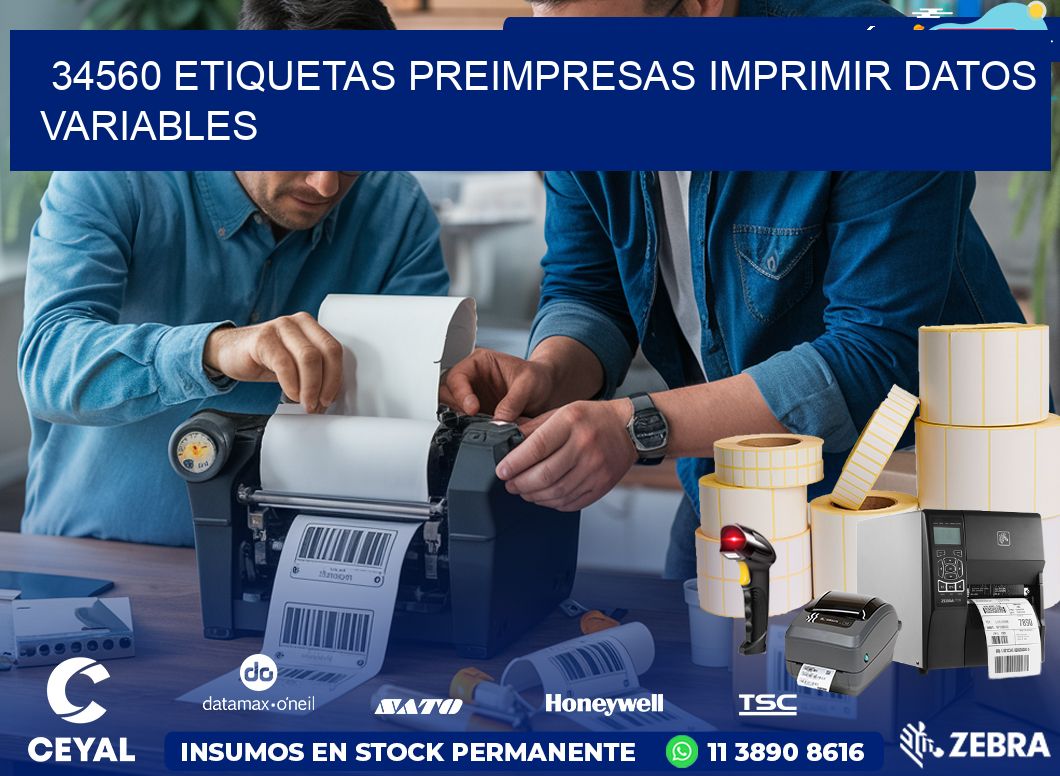 34560 Etiquetas preimpresas imprimir datos variables
