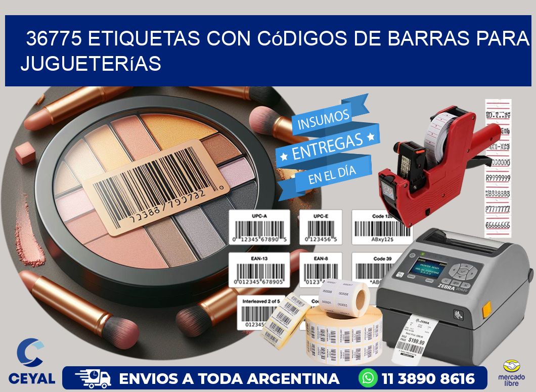 36775 etiquetas con códigos de barras para jugueterías