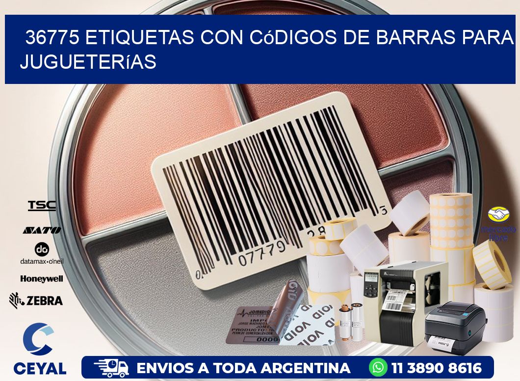36775 etiquetas con códigos de barras para jugueterías