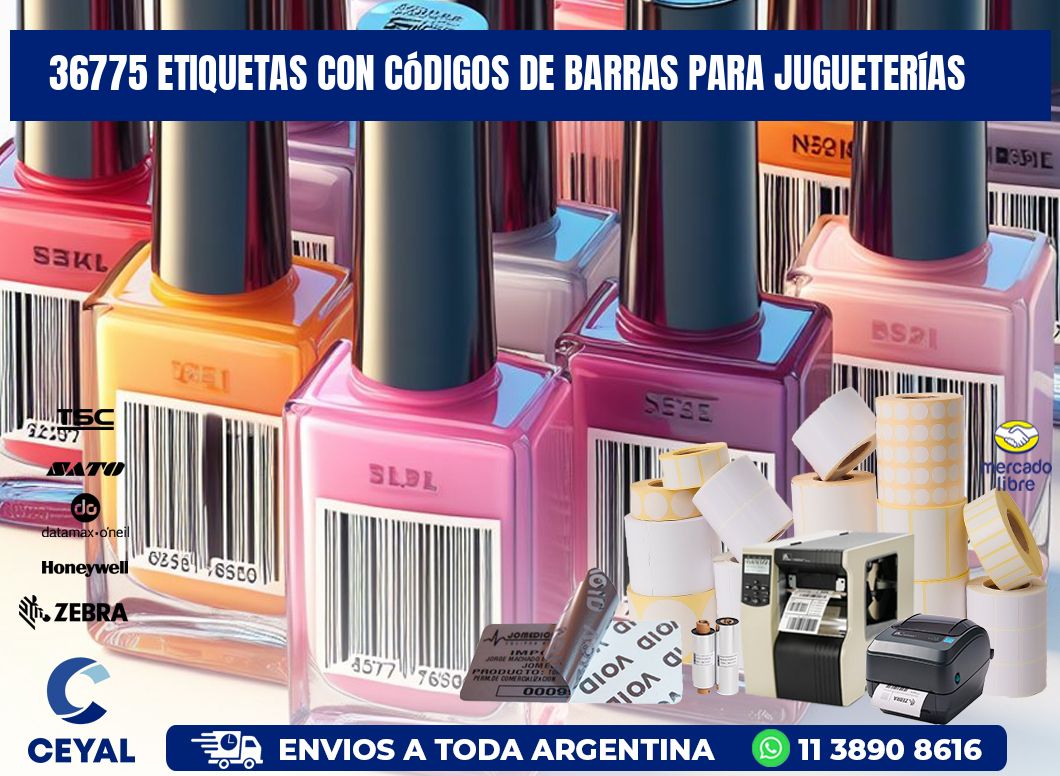 36775 etiquetas con códigos de barras para jugueterías