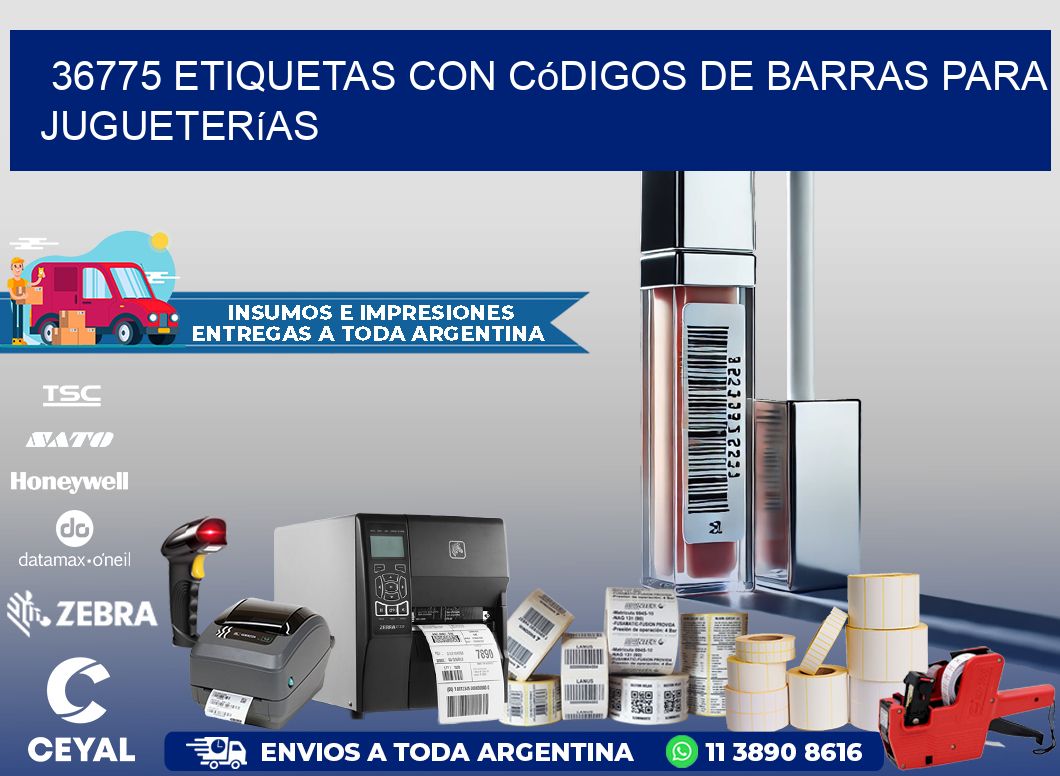 36775 etiquetas con códigos de barras para jugueterías