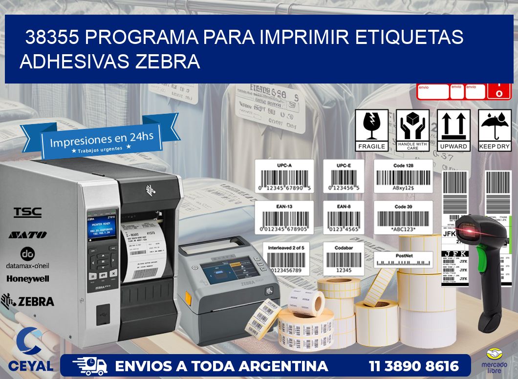 38355 Programa para imprimir etiquetas adhesivas zebra
