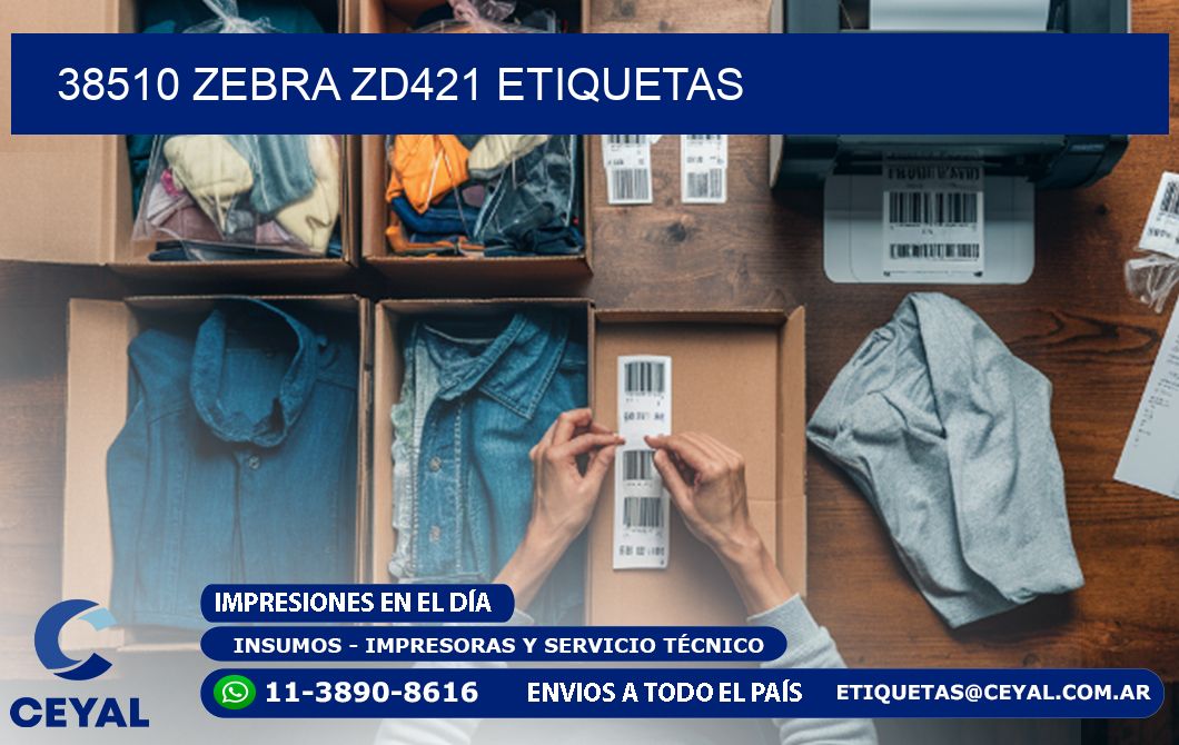 38510 Zebra ZD421 etiquetas