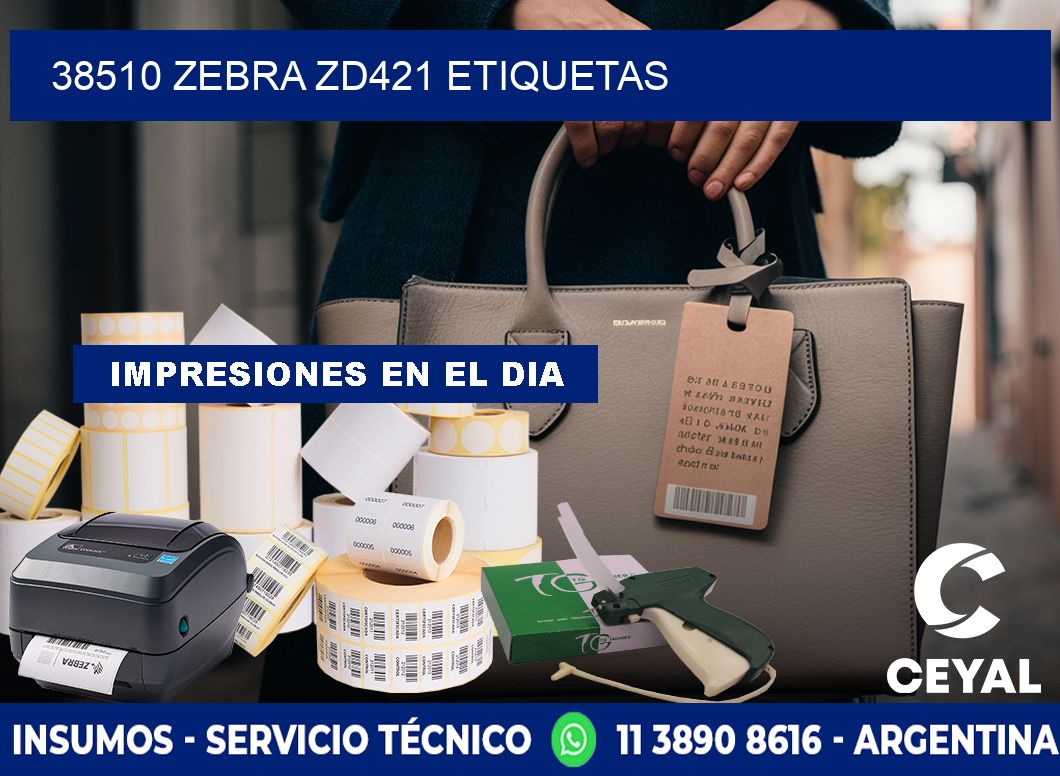 38510 Zebra ZD421 etiquetas
