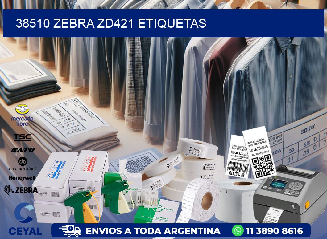 38510 Zebra ZD421 etiquetas