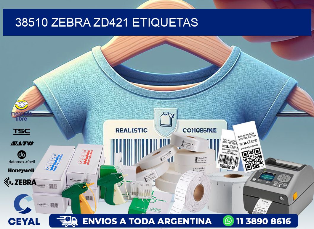 38510 Zebra ZD421 etiquetas