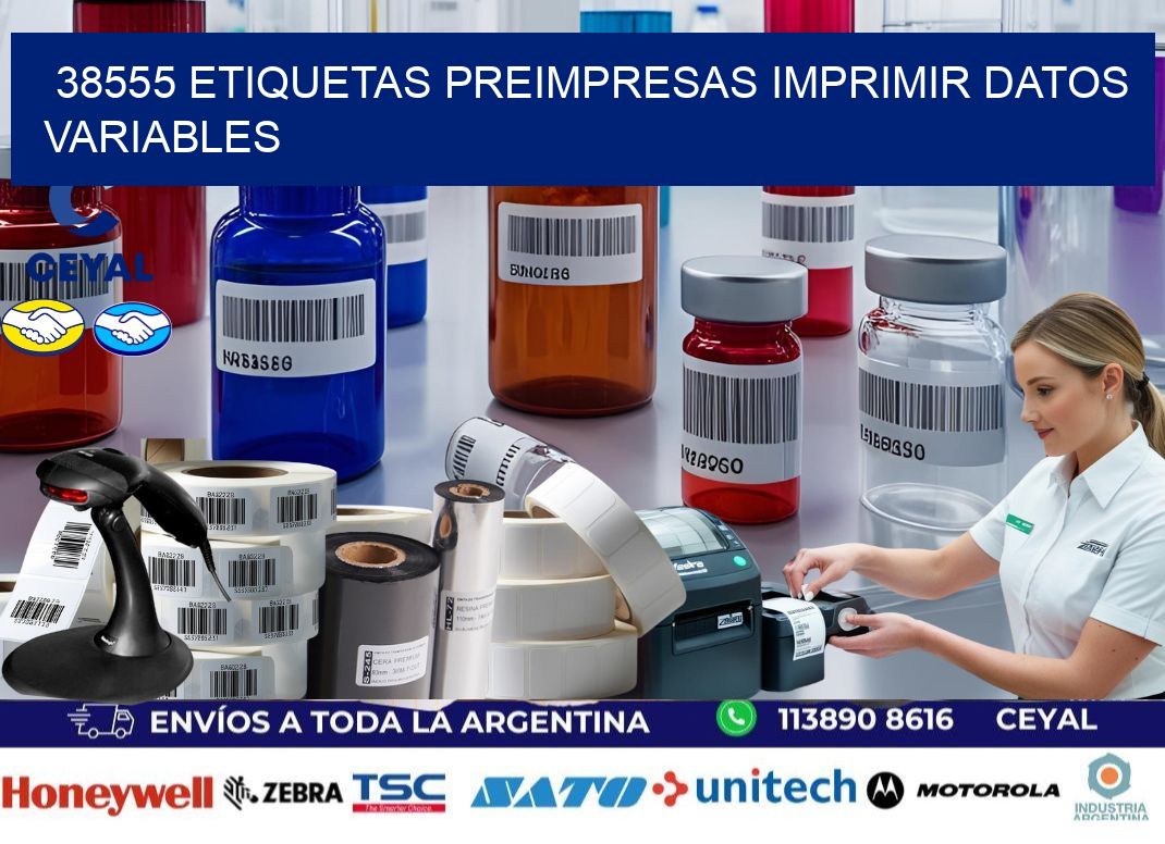 38555 Etiquetas preimpresas imprimir datos variables