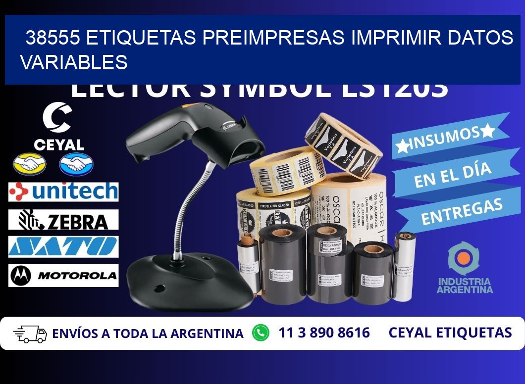 38555 Etiquetas preimpresas imprimir datos variables