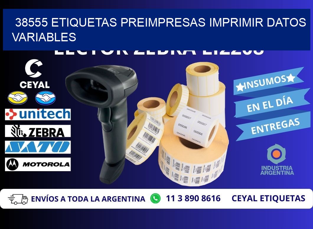 38555 Etiquetas preimpresas imprimir datos variables