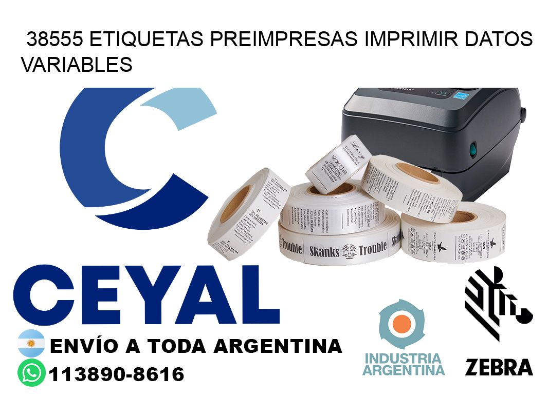 38555 Etiquetas preimpresas imprimir datos variables
