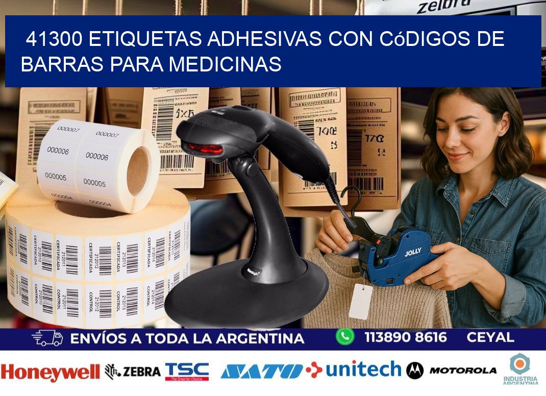 41300 etiquetas adhesivas con códigos de barras para medicinas