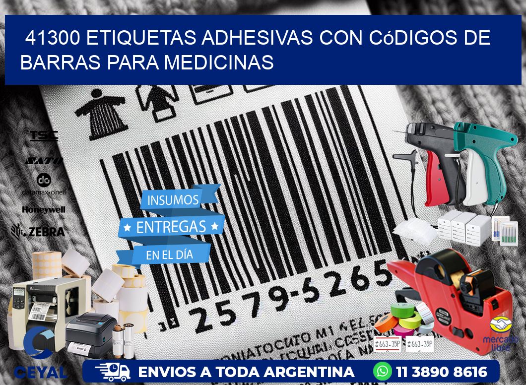 41300 etiquetas adhesivas con códigos de barras para medicinas