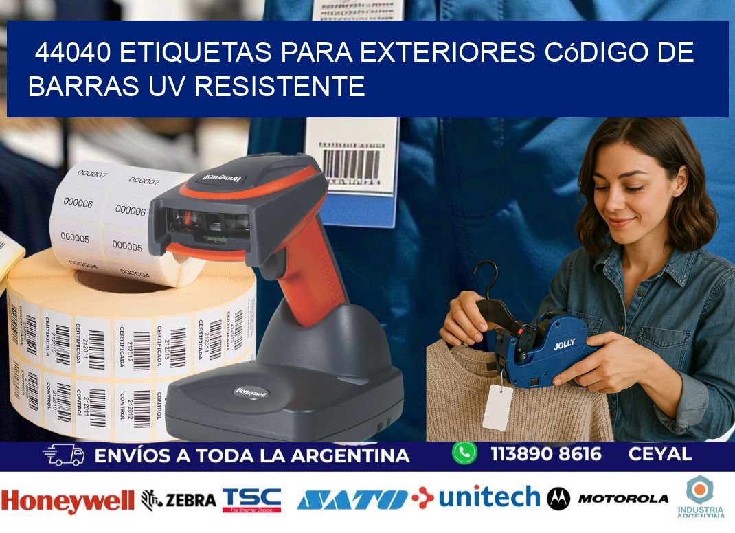 44040 etiquetas para exteriores código de barras UV resistente