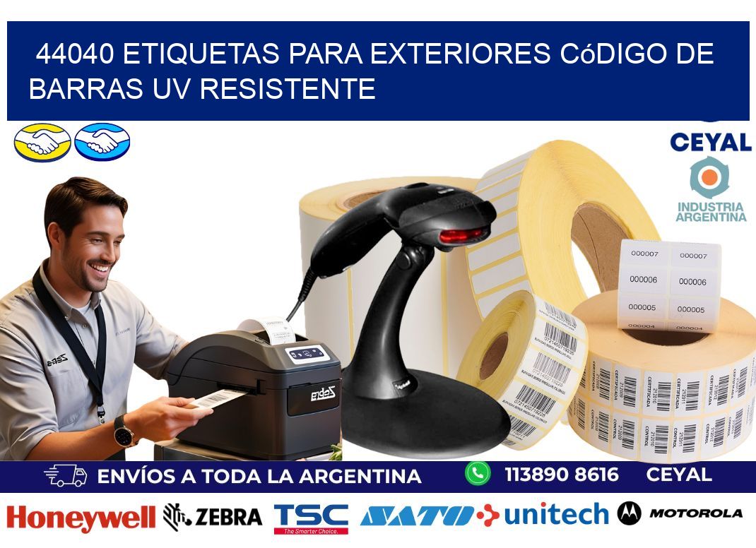 44040 etiquetas para exteriores código de barras UV resistente