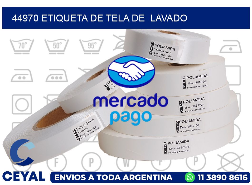 44970 etiqueta de tela de lavado