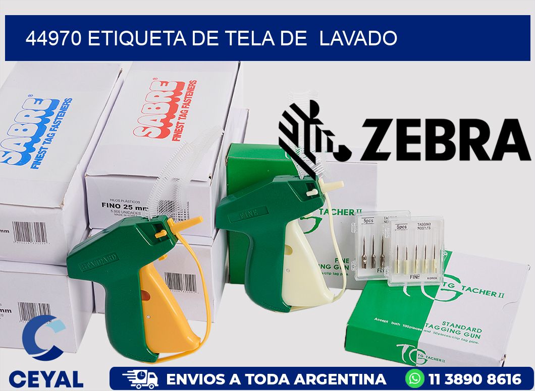 44970 etiqueta de tela de lavado