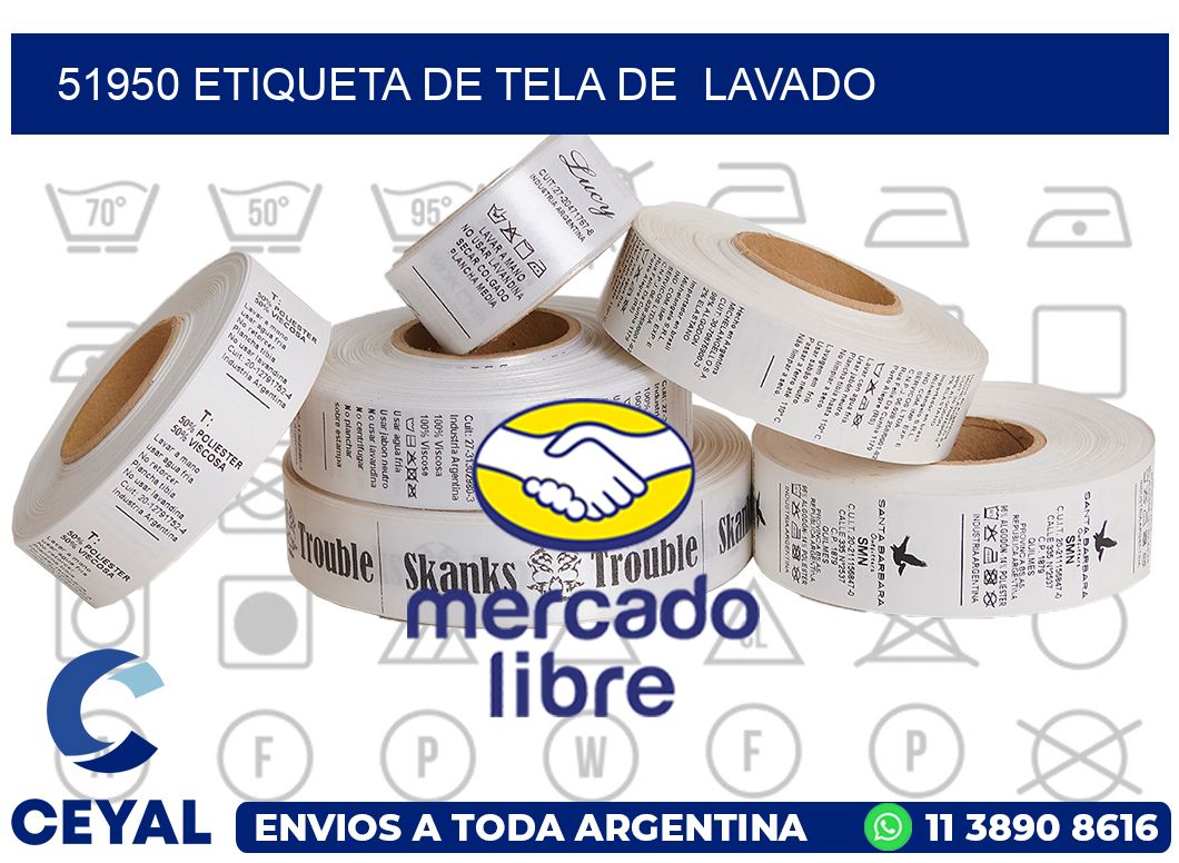 51950 etiqueta de tela de  lavado
