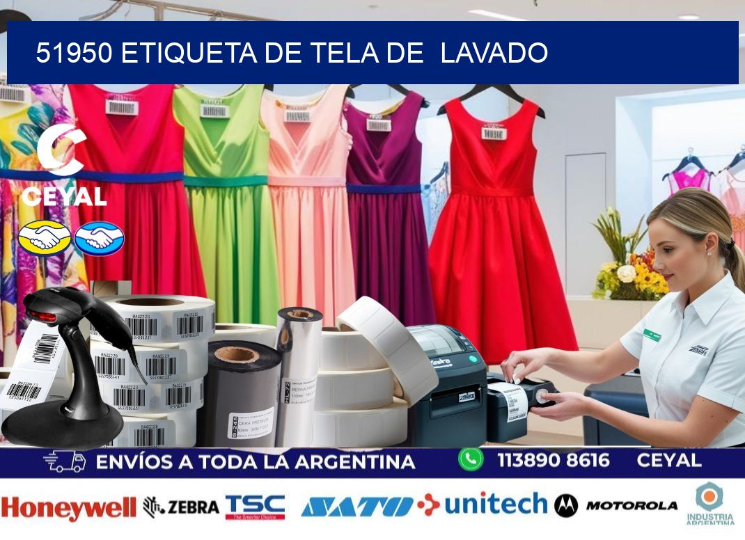 51950 etiqueta de tela de  lavado