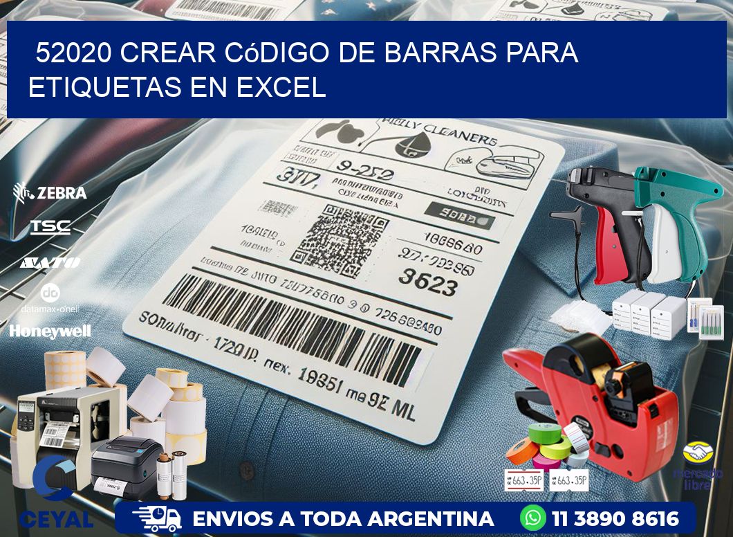 52020 Crear código de barras para etiquetas en Excel