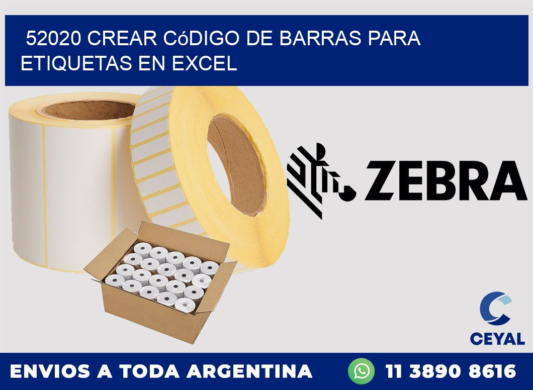 52020 Crear código de barras para etiquetas en Excel
