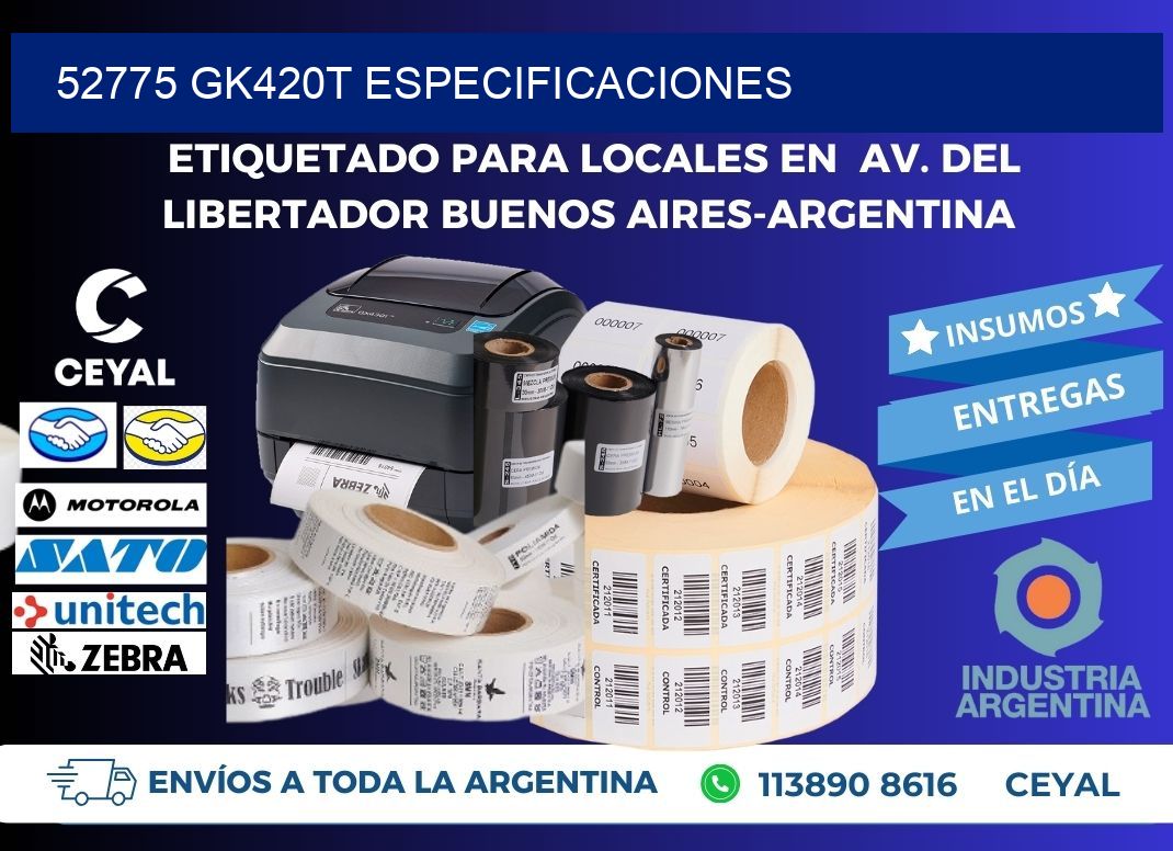 52775 GK420T especificaciones
