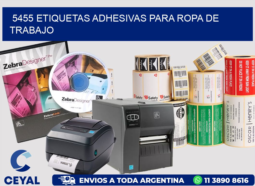 5455 Etiquetas adhesivas para ropa de trabajo