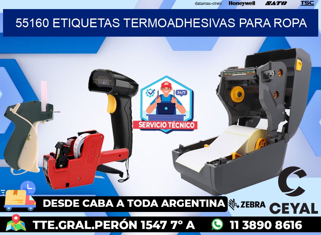 55160 Etiquetas termoadhesivas para ropa