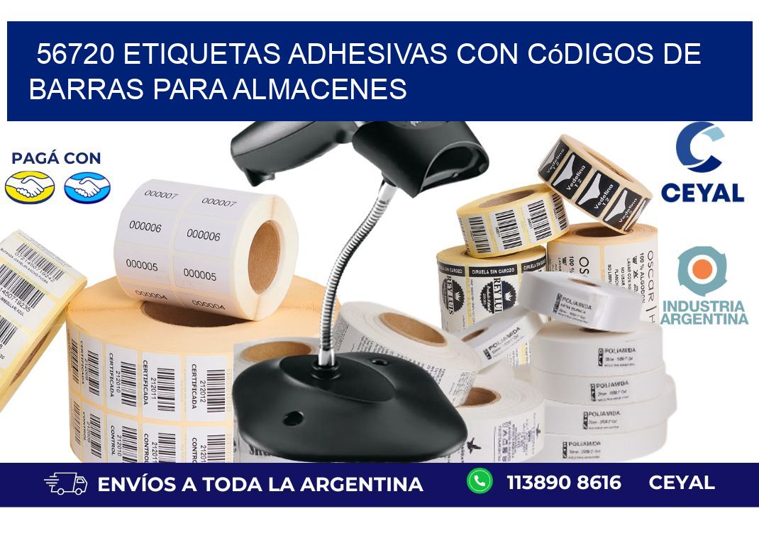 56720 etiquetas adhesivas con códigos de barras para almacenes