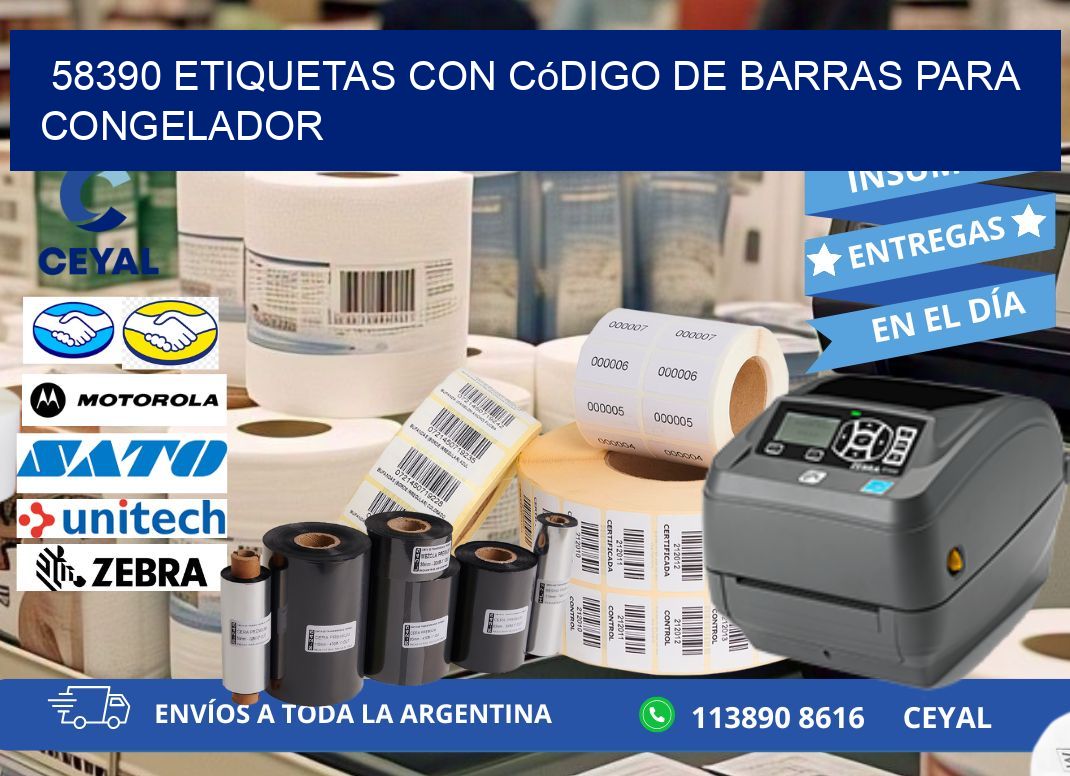58390 Etiquetas con código de barras para congelador