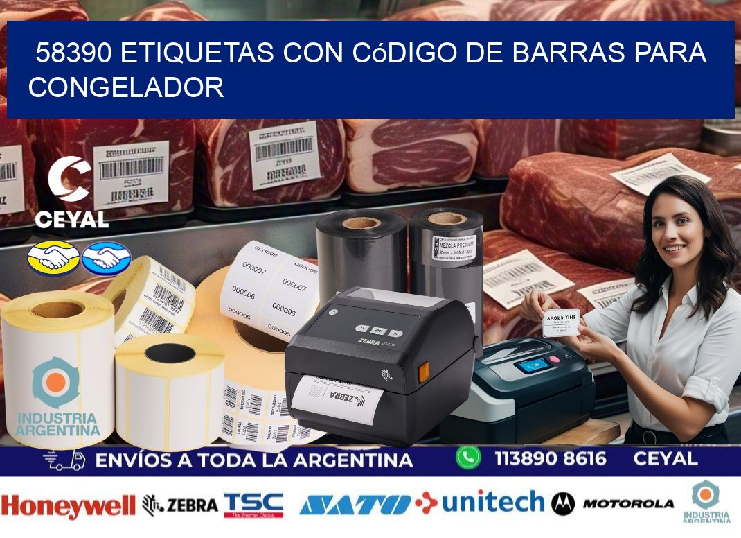 58390 Etiquetas con código de barras para congelador
