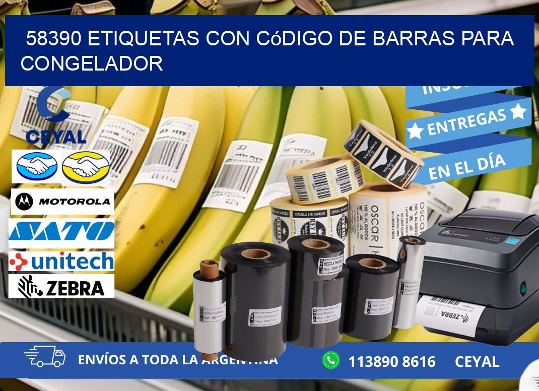 58390 Etiquetas con código de barras para congelador