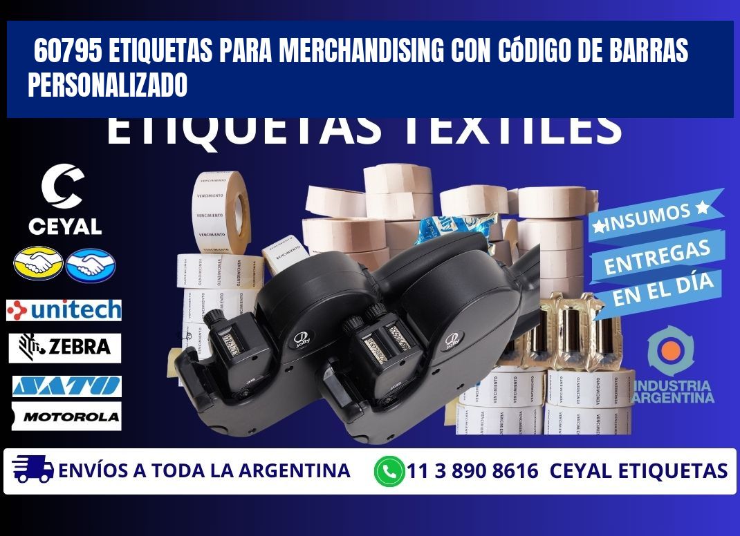 60795 etiquetas para merchandising con código de barras personalizado