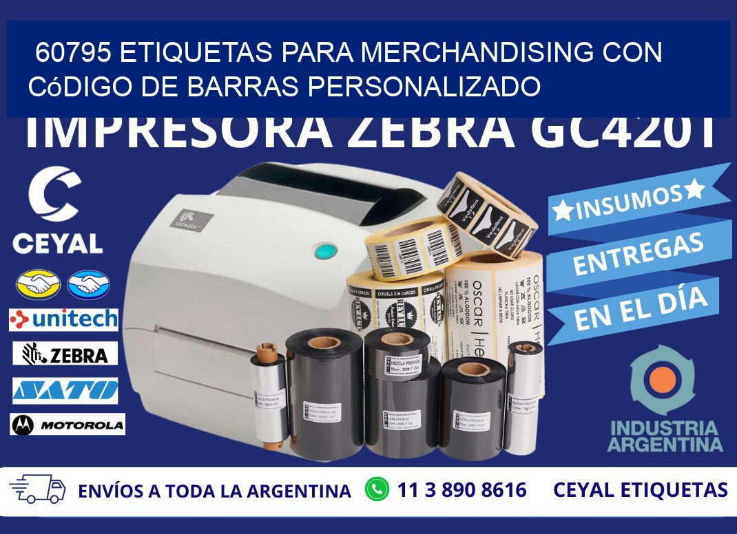 60795 etiquetas para merchandising con código de barras personalizado