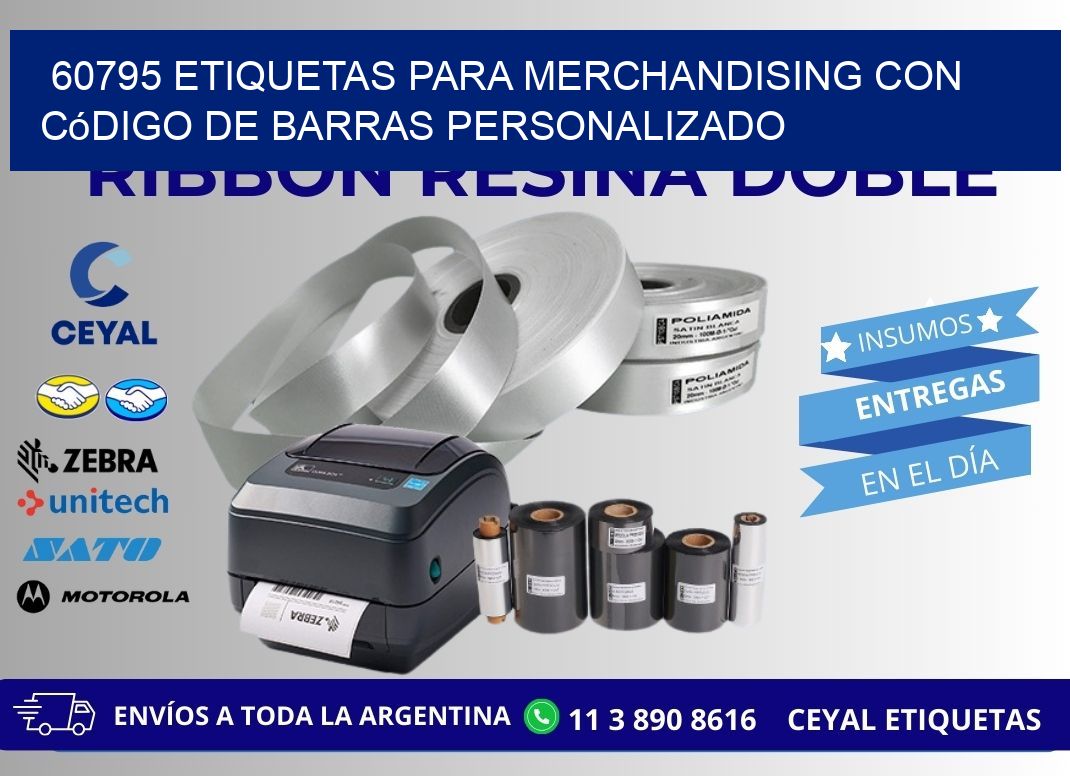 60795 etiquetas para merchandising con código de barras personalizado