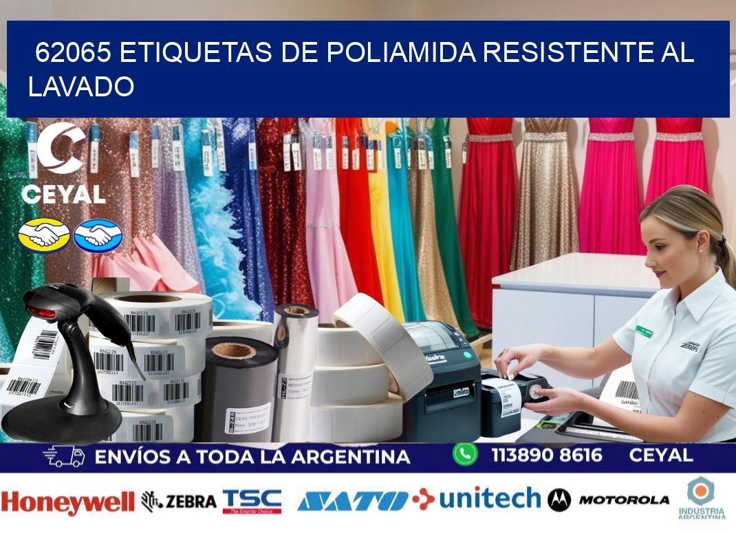 62065 Etiquetas de poliamida resistente al lavado