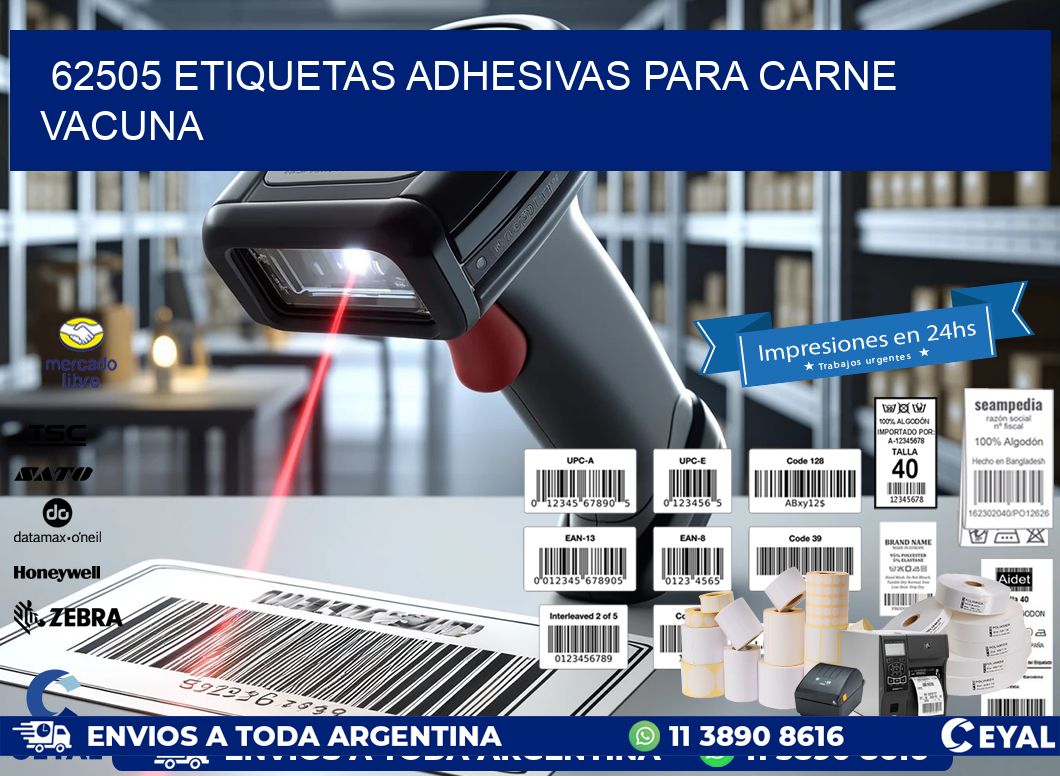 62505 etiquetas adhesivas para carne vacuna