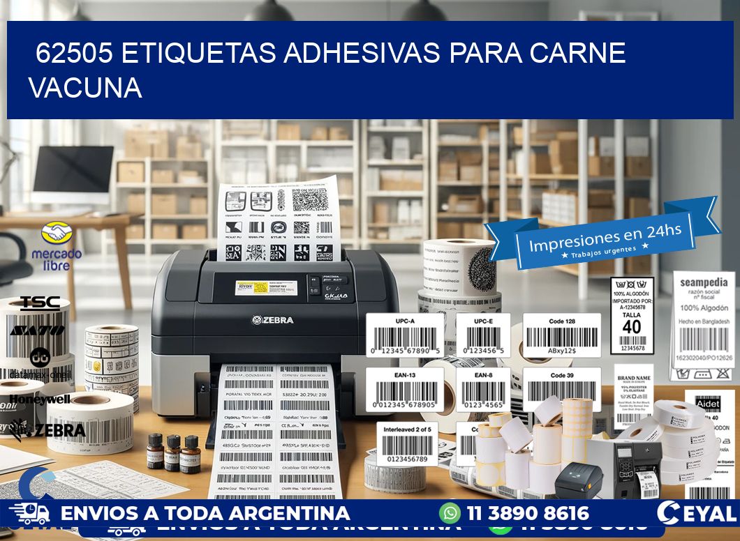 62505 etiquetas adhesivas para carne vacuna