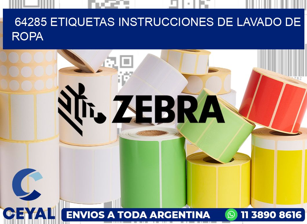 64285 etiquetas instrucciones de lavado de ropa