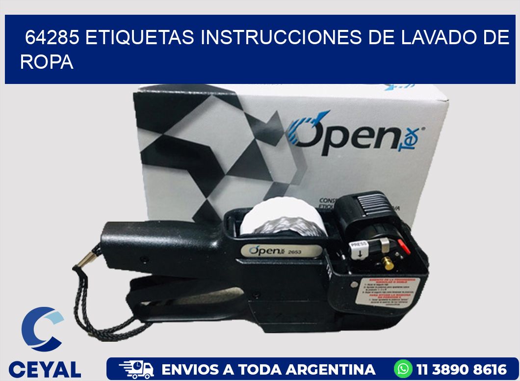 64285 etiquetas instrucciones de lavado de ropa