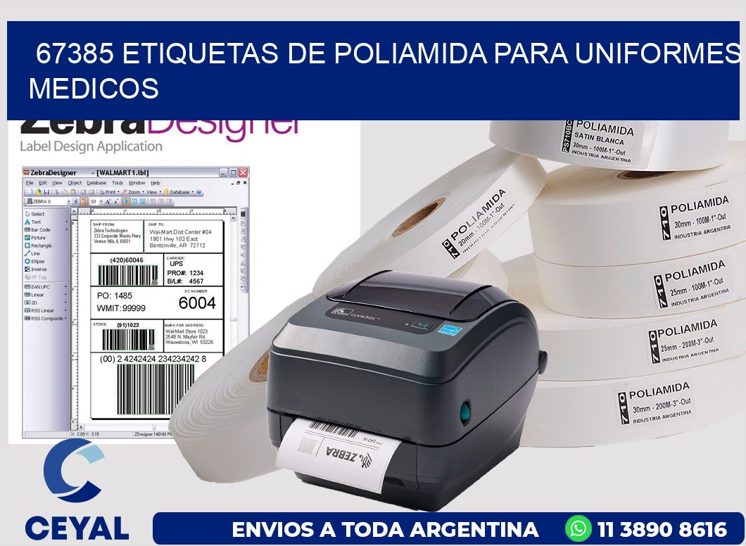 67385 Etiquetas de poliamida para uniformes medicos