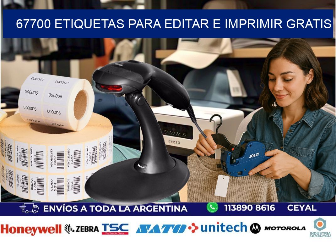 67700 Etiquetas para editar e imprimir gratis