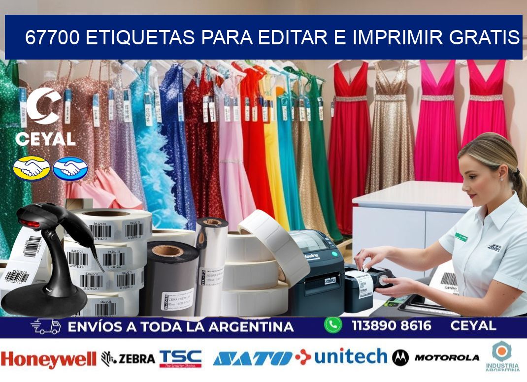 67700 Etiquetas para editar e imprimir gratis