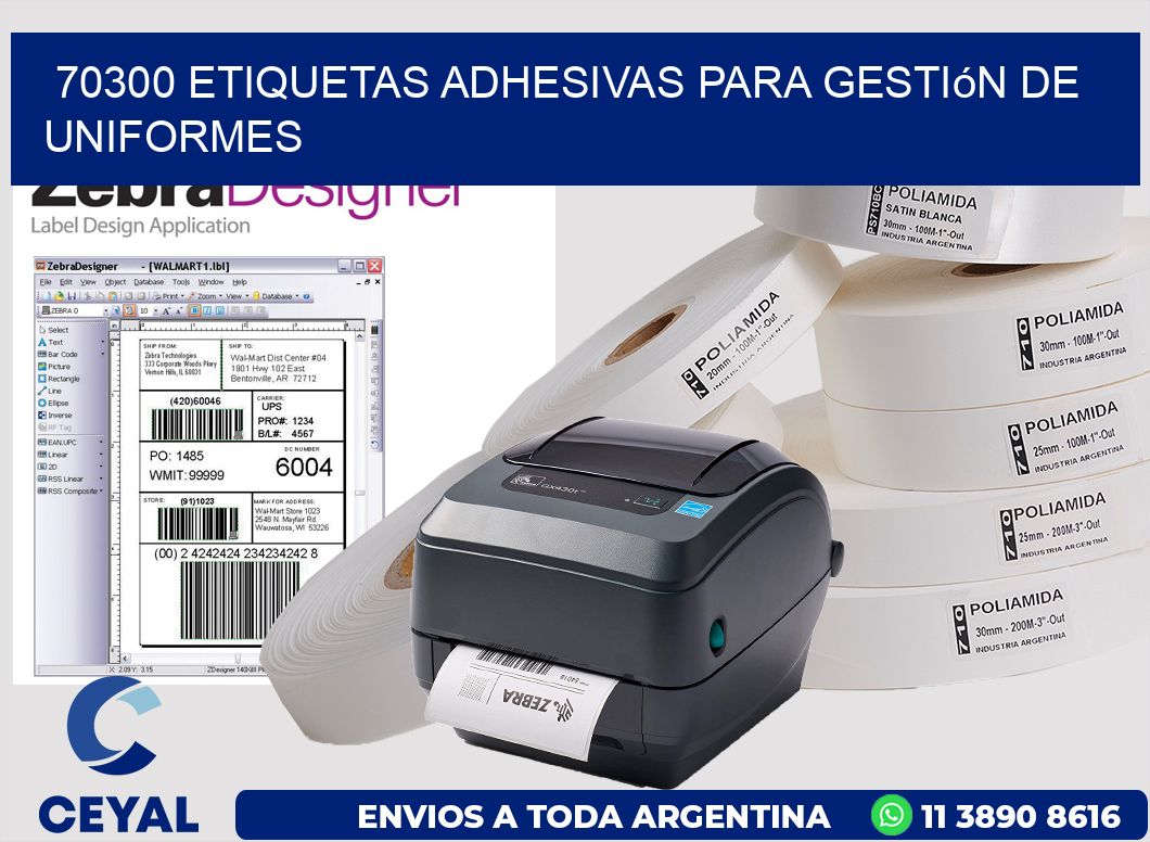 70300 Etiquetas adhesivas para gestión de uniformes